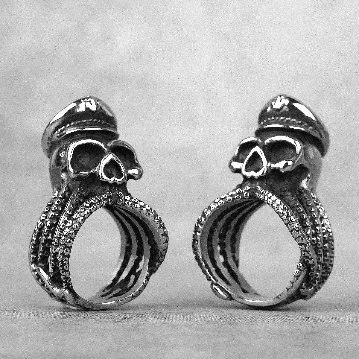 Octopus Ring Stainless Steel Men Rings Cuttlefish Captain Punk Rock Hip Hop for Male Boyfriend Jewelry Creativity Gift Wholesale