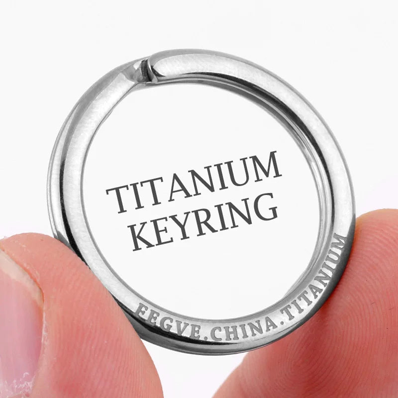 Luxury Titanium Keyring Brass Zirconium Stainless Steel High Grade Key Arc Rings Holder EDC Car Keychain Buckle for Accessories