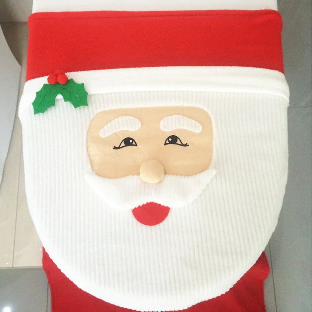 Nouvelles housses de siège de toilette mignonnes de Noël, tapis de salle de bain créatif du Père Noël, fournitures de Noël pour la maison, décoration de cadeau de Nouvel An Navidad