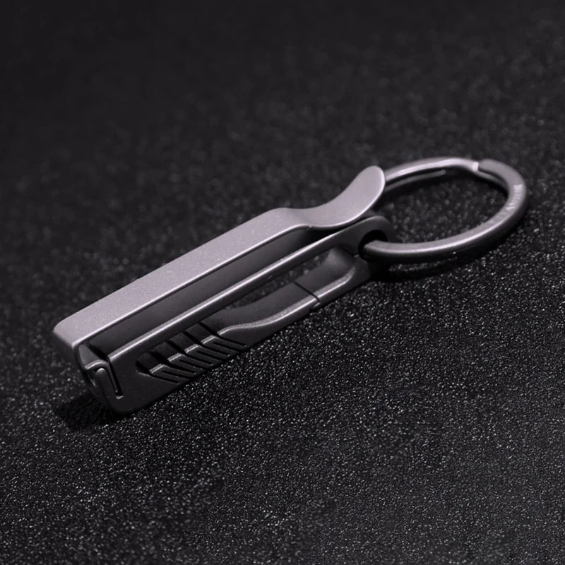 Lightweight Titanium Men Belt Key Chain Luxury Car Keychain for Dad Double Hook Waist Hanging Key Ring Holder Father's Day Gift