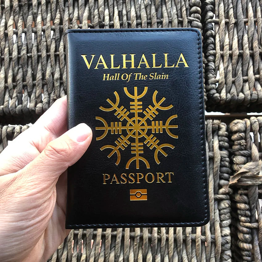 Vikings Valhalla Passport Cover Norse Mythology Passport Holder for Hall of The Slain Passport Cover  Travel