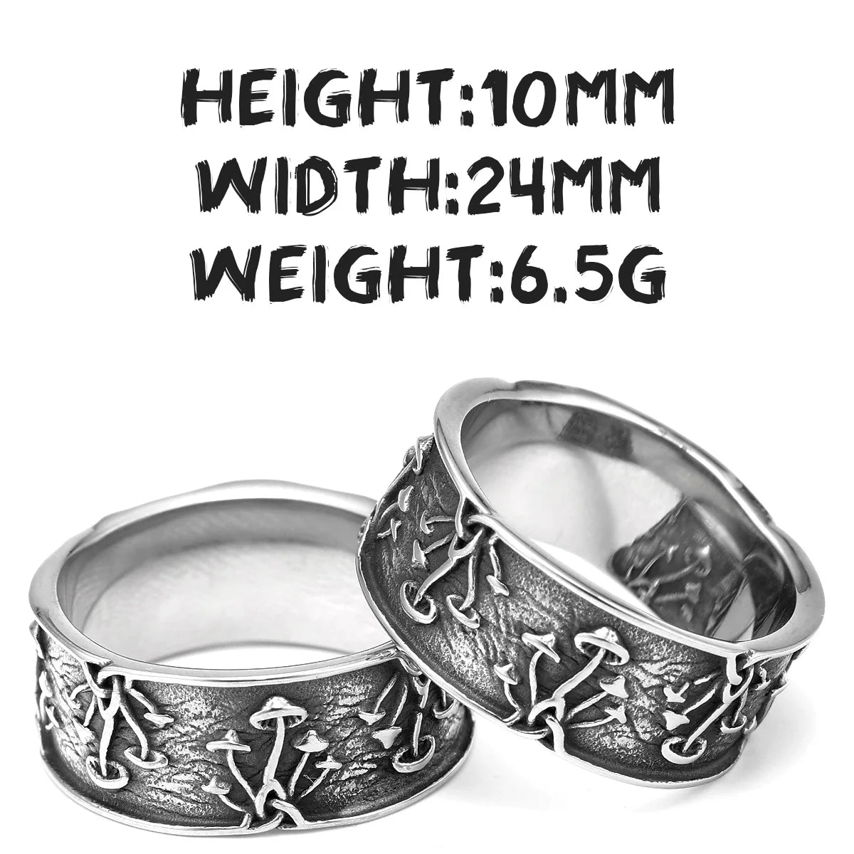 Pilzringe 316L Edelstahl Pilze Retro Spore Männer Frauen Ring Rock Punk Party für Biker Freund Schmuck Bestes Geschenk Schmuck