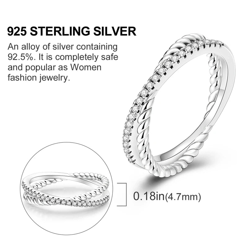 925 Sterling Silver Rings Original Design Blue Zircon Star Moon Finger Rings For Women High Quality Wedding Jewelry Gift