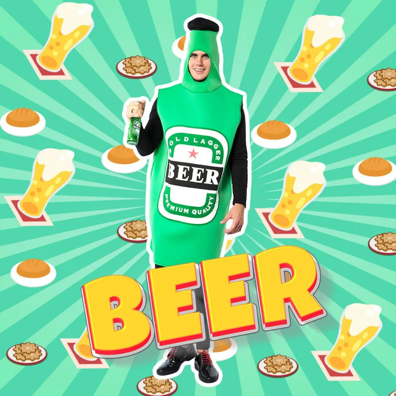 New Halloween Beer Party Fun Stage Costume for Women and Men