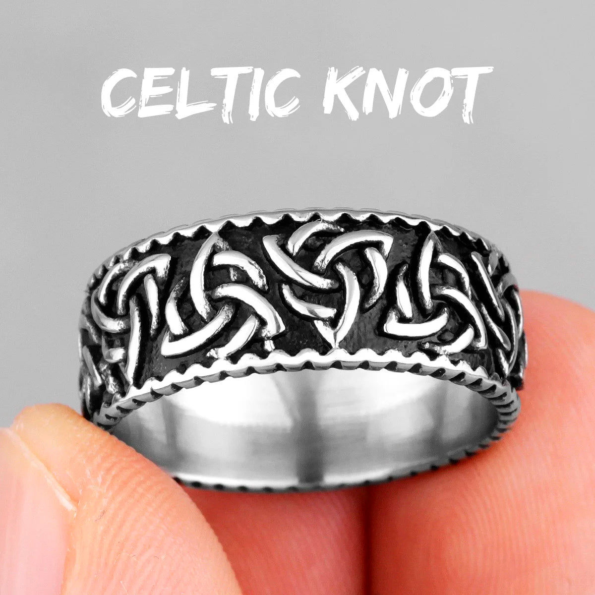 Celtic Knot Weave Ring Viking Symbols 316L Stainless Steel Mens Women Rings Simple for Girl Boyfriend Jewelry Gift Dropshipping