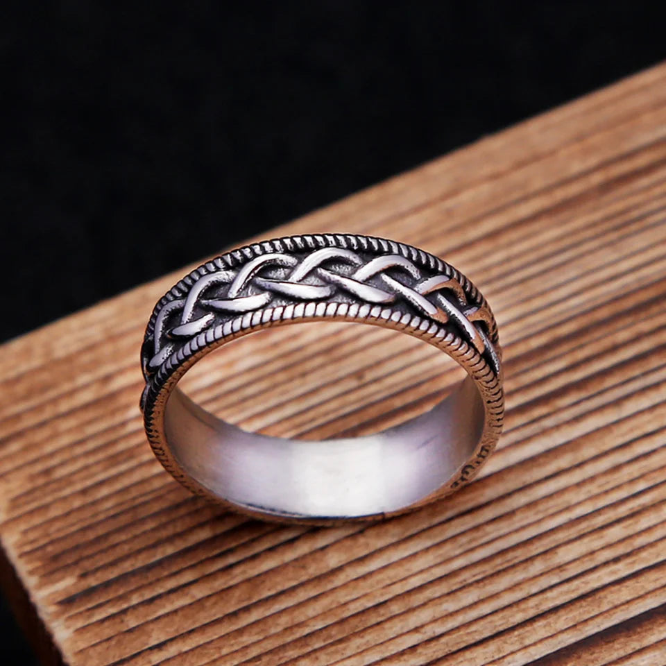 Vintage Viking Celtic Knot Ring For Men Women 316L Stainless Steel Punk Fashion Nordic Amulet Rings Simple Jewelry Dropshipping