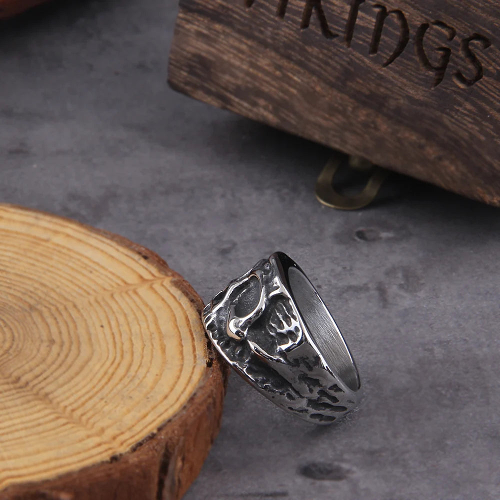 Vintage High Quality Skeleton Skull Finger Ring Band Gothic Women Men Biker Rock Hip Hop Jewelry Wholesale with wooden box