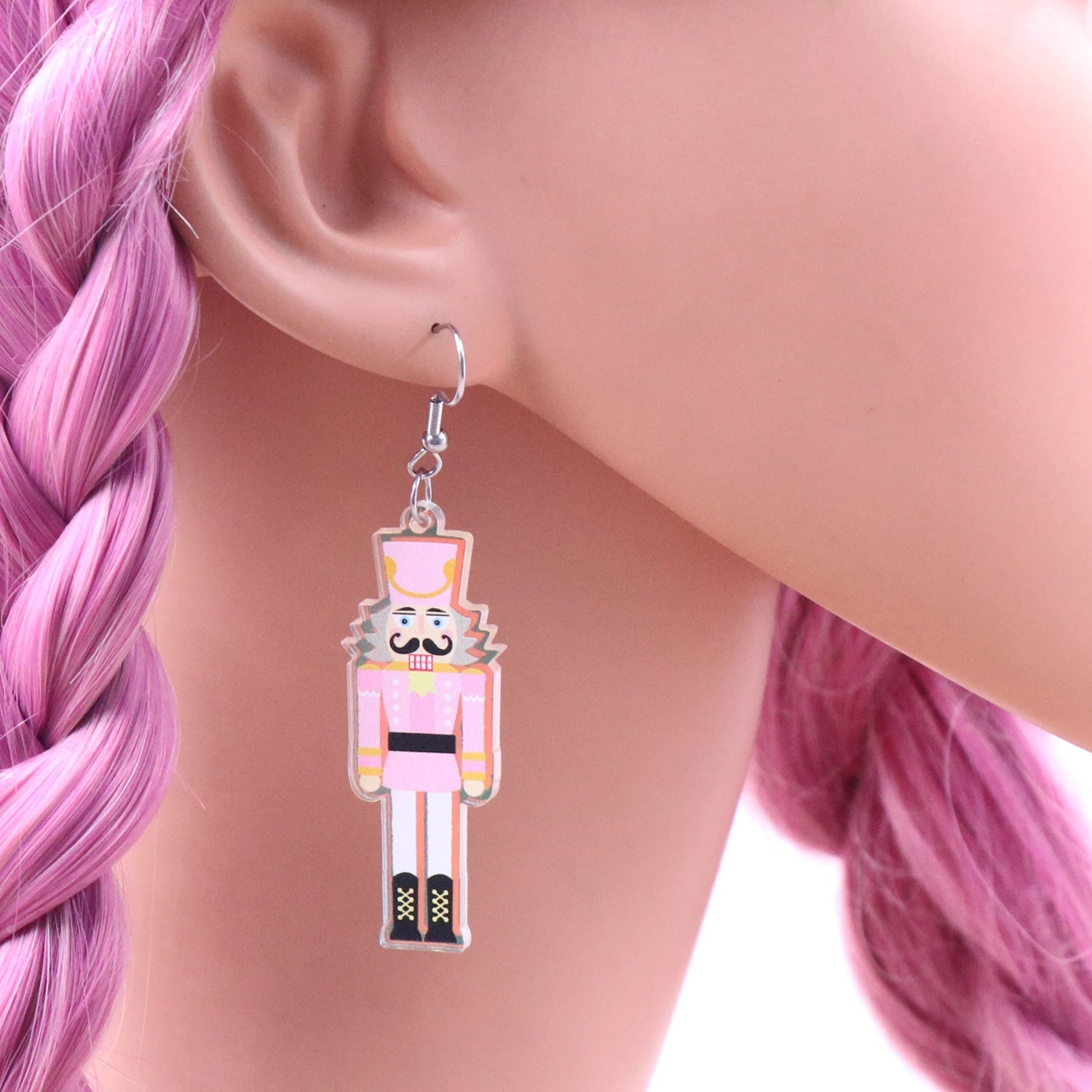 1pair New product CN Drop nutcracker Iridescent TRENDY christmas Acrylic earrings Jewelry for women