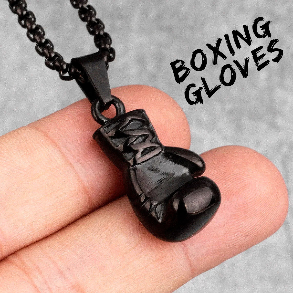 Fitness Gym Men Necklace Bodybuilding Boxing Gloves 316L Stainless Steel Pendant Tough Guy Chain for Boyfriend Male Jewelry Gift