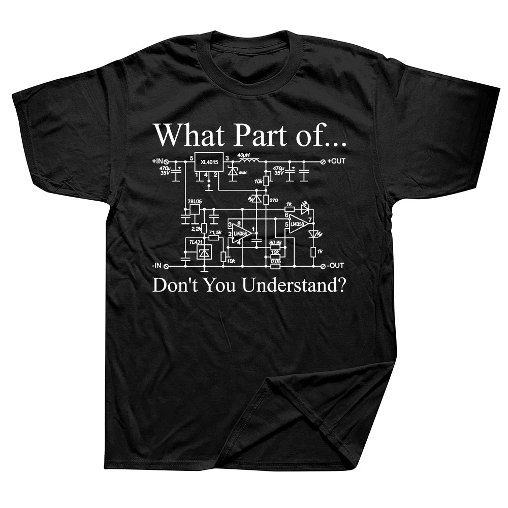 ¿Qué parte del circuito eléctrico no entiendes? Camiseta Papá Esposo Ingeniería Ingeniero Eléctrico Electricistas Camiseta