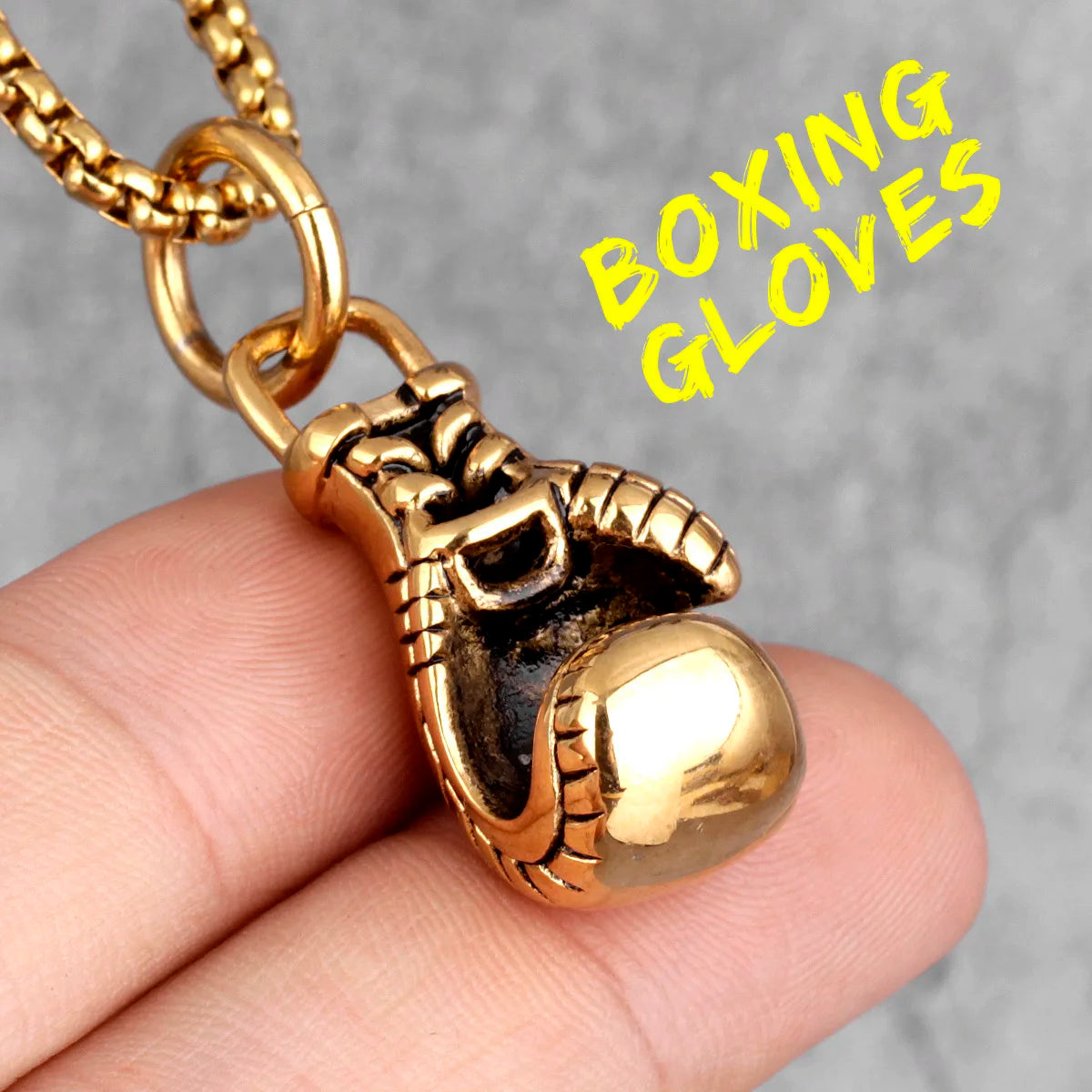 Fitness Gym Men Necklace Bodybuilding Boxing Gloves 316L Stainless Steel Pendant Tough Guy Chain for Boyfriend Male Jewelry Gift