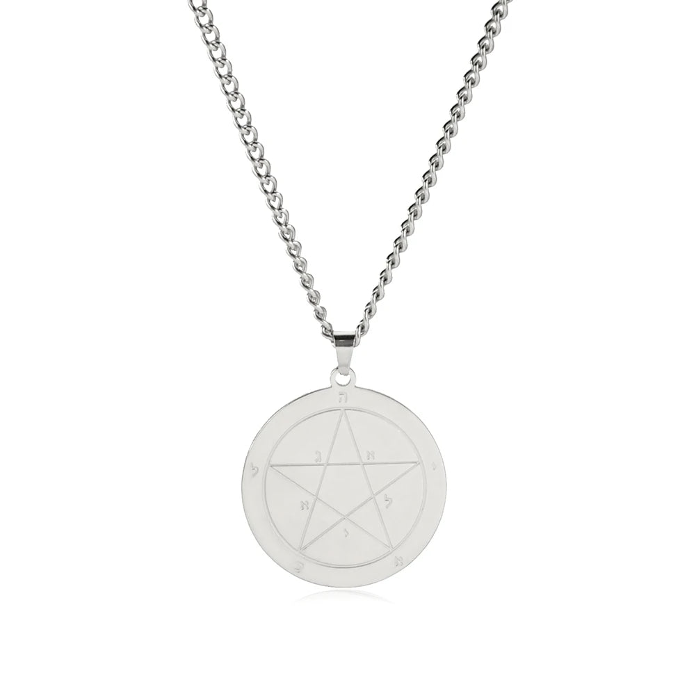 Key of Solomon Amulet Talisman Men Necklace First Second Fifth Seventh Pentacle Of The Jupiter Venus Mar Moon Necklaces Jewelry