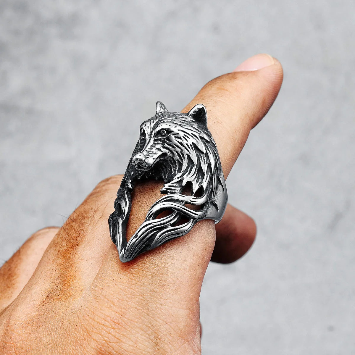 Fox Rings 316L Stainless Steel Men Elegant Forest Canine Rock Rap Hiphop for Biker Male Boyfriend Jewelry Best Gift Wholesale