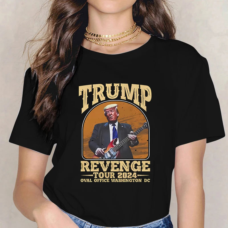 Donald Trump 2024 Merchandise Graphic Tee Shirt Harajuku Y2k Tops Lustige Mange Gothic T-shirt Frauen Mode T-shirt Kleidung Femme