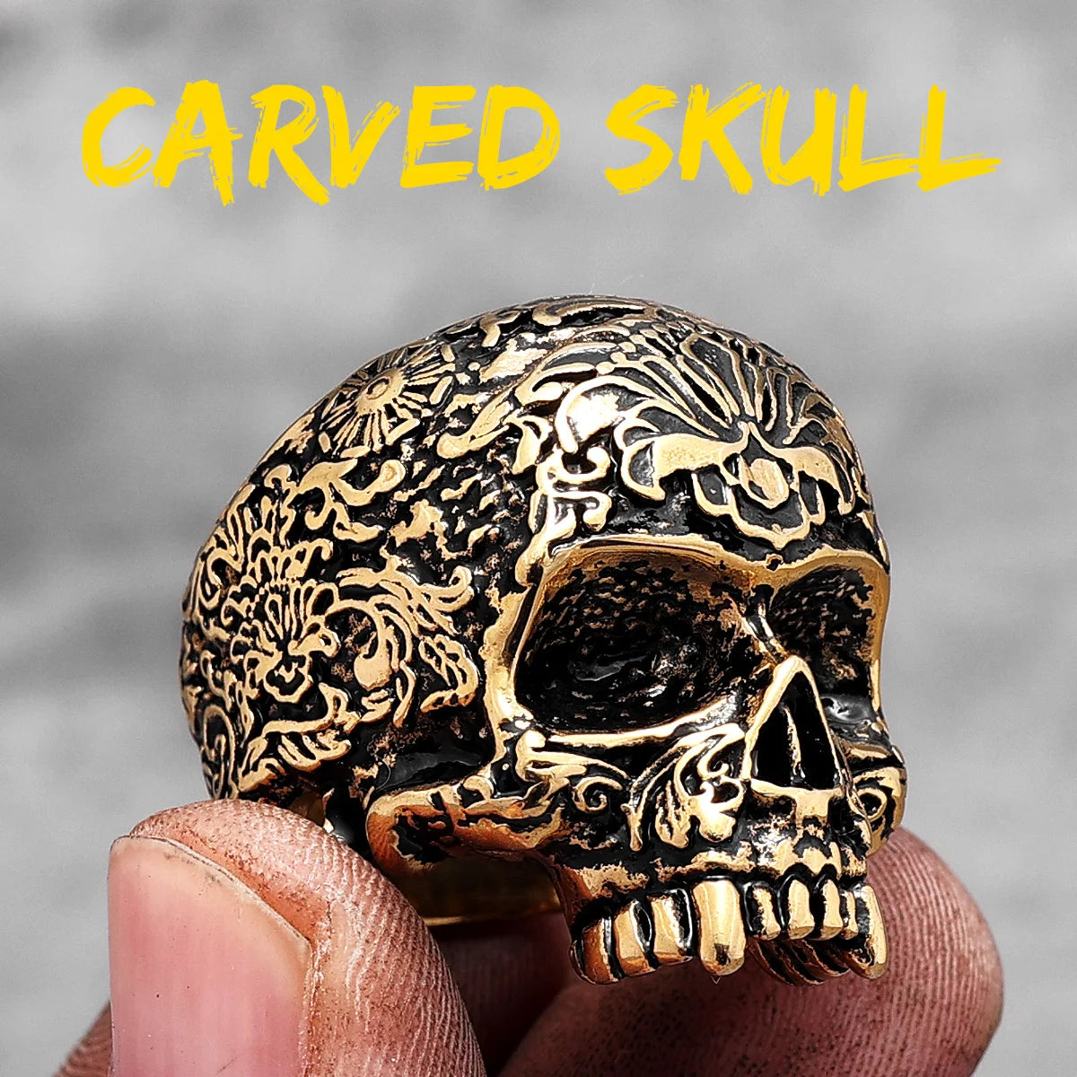 Vintage Punk Gothic All Skull Head Series Stainless Steel Womens Mens Rings Unique for Biker Jewelry Creativity Gift Wholesale