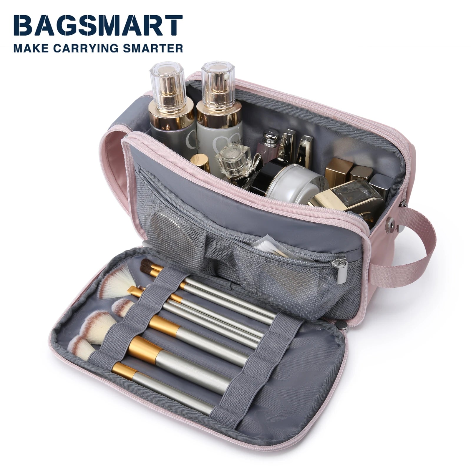 Bolsa de cosméticos para mujer BAGSMART, neceser impermeable para viajes, bolsa ligera para artículos de tocador para hombres, bolsa de maquillaje, artículos de viaje