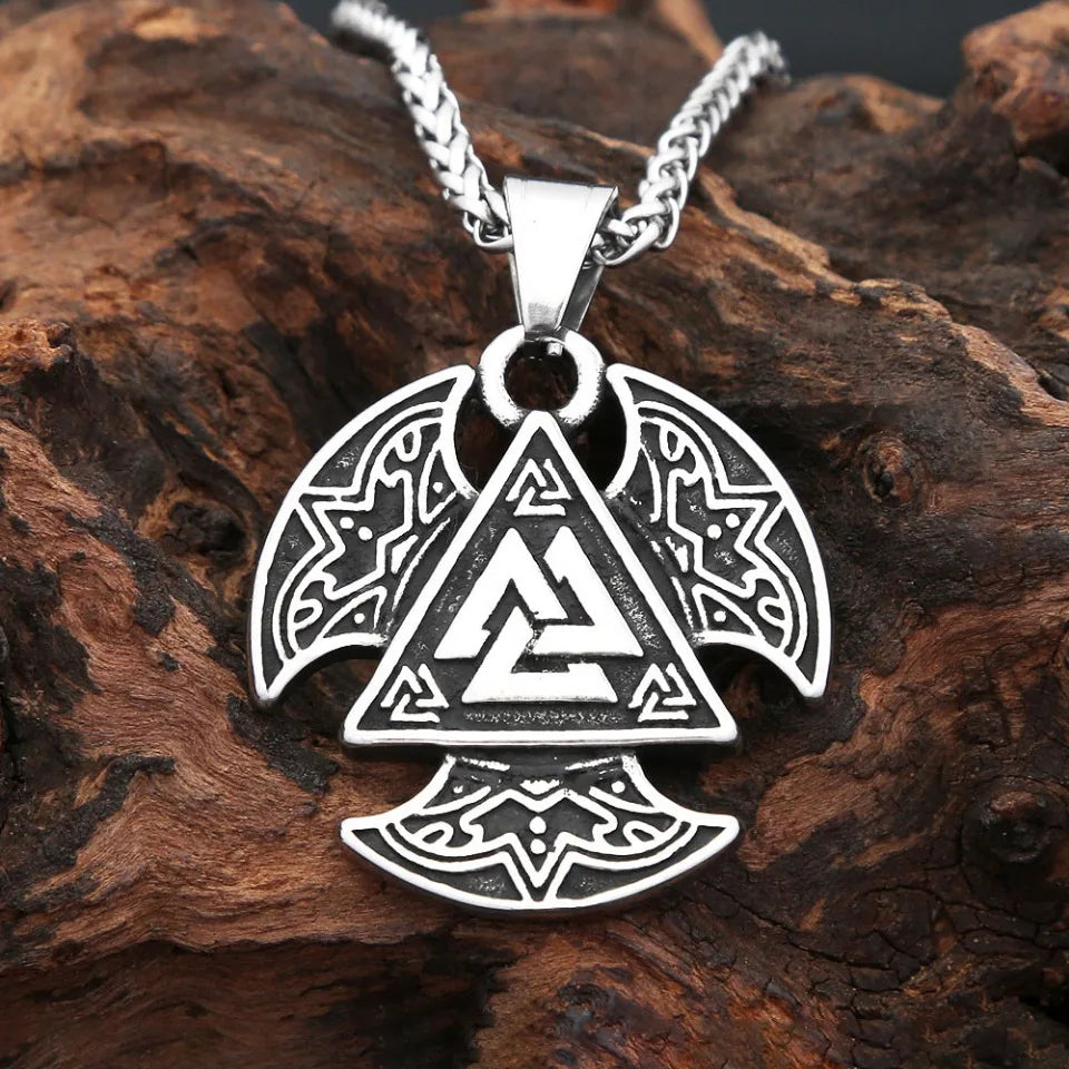 Vintage Fashion Vikings Triangle Celtic Knot Pendant Necklace For Men Women Stainless Steel Nordic Amulet Jewelry Gift Wholesale