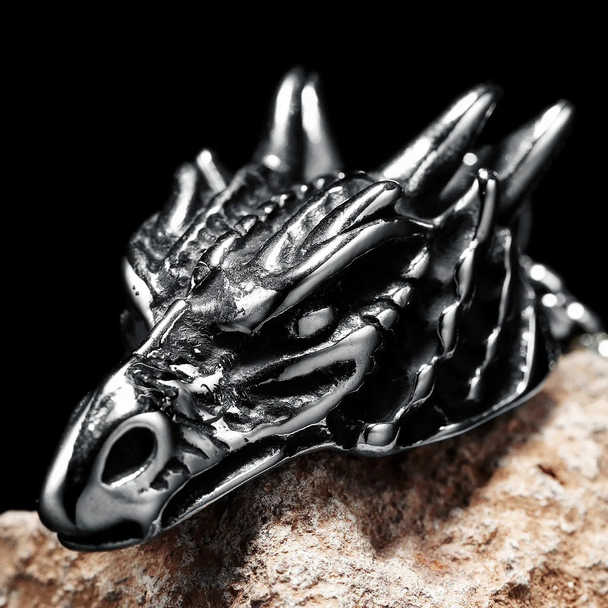 Dragon Head Necklaces 316L Stainless Steel Retro Dinosaurs Men Pendant Chain Rock Punk for Friend Male Jewelry Gift Dropshipping