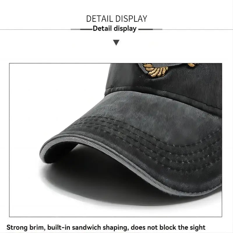 Men's Hat Spring/Summer Trend Embroidered Cowboy Baseball Hat Duck Tongue Hat Outdoor Travel Sunshade Hat