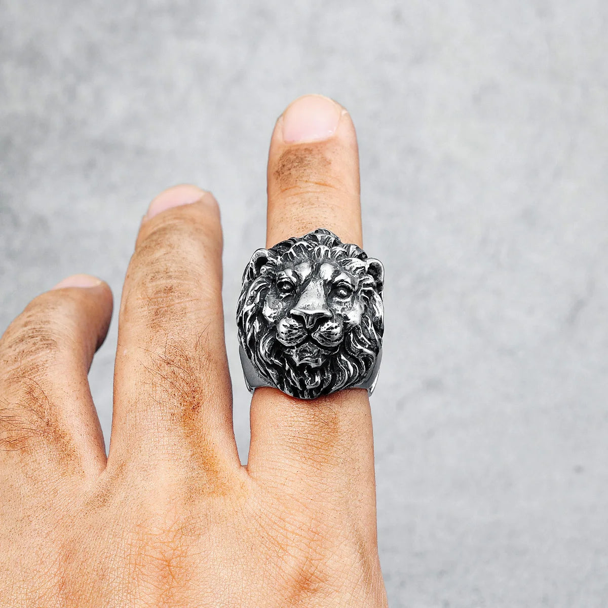 Lion Ring 316L Stainless Steel Men Rings King of Forest Rock Party for Biker Rider Male Boyfriend Jewelry Best Gift Dropshipping