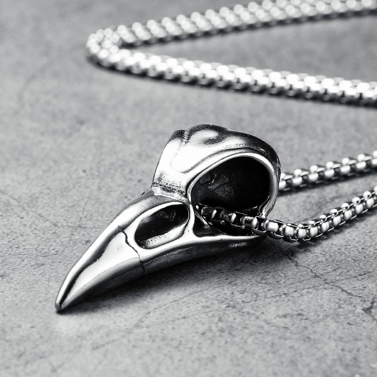 Crow Skull Pendants Men Necklaces 316L Stainless Steel Pirate Gothic Skeleton Chain Rock Punk Party for Friend Male Jewelry Gift