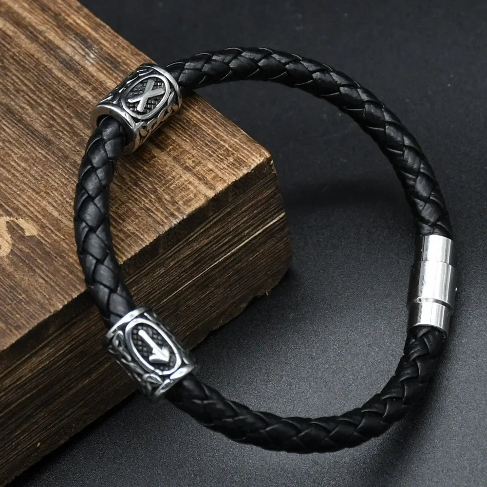 Norse Viking Bracelet for Men and Women, Valknut Runes Beads, DIY Bracelet Decoration, Bangles with Charms, Stainless Steel Bead