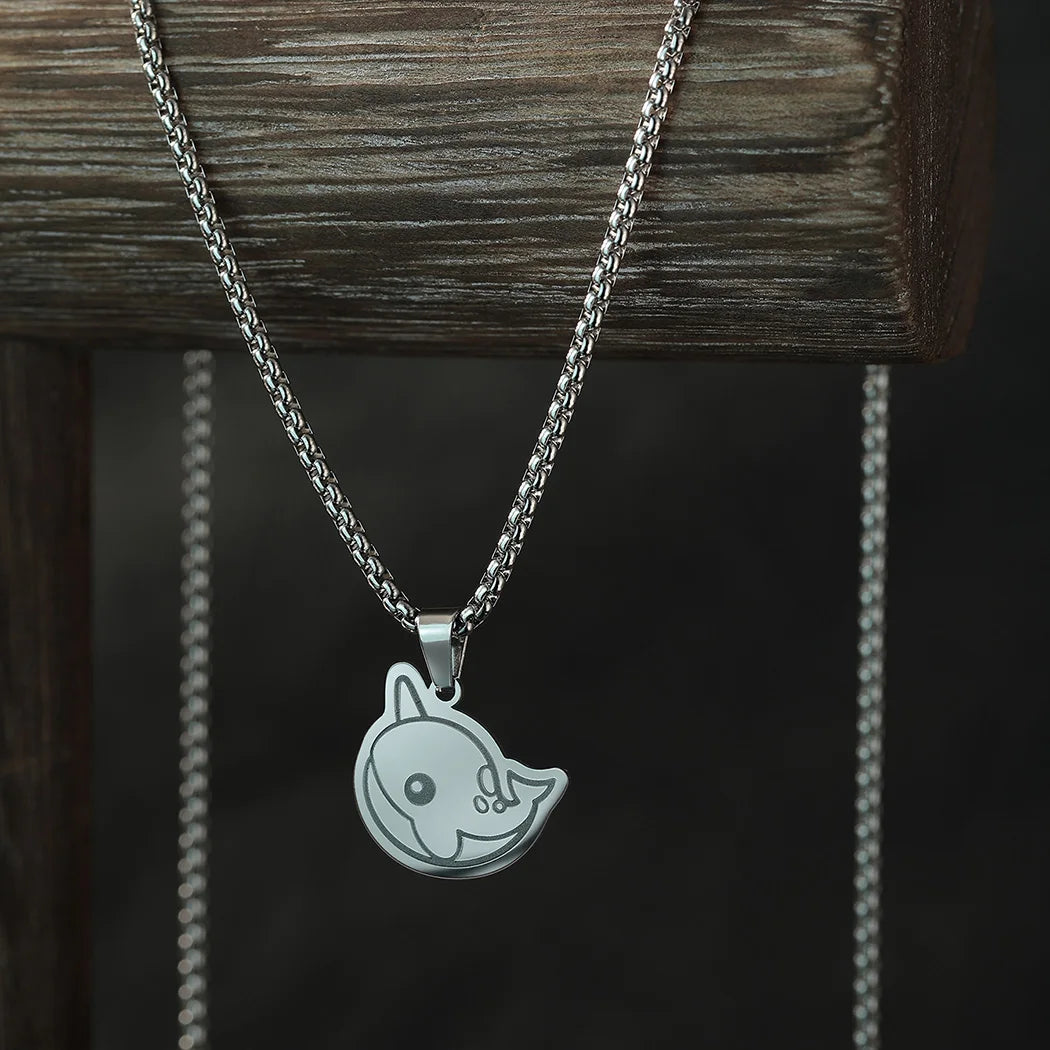 Kinitial New Trendy Kawaii Narwhal Rubber Pendant Necklace For Men Cute Animal Necklace Chain Accessory Party Jewelry