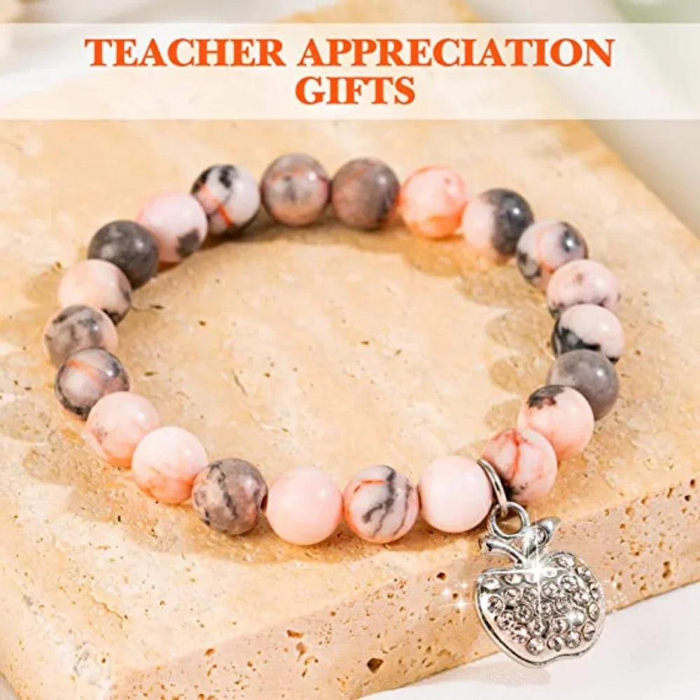 Natural Stone Teacher Bracelet with Thank You Gift Card - Madeinsea©