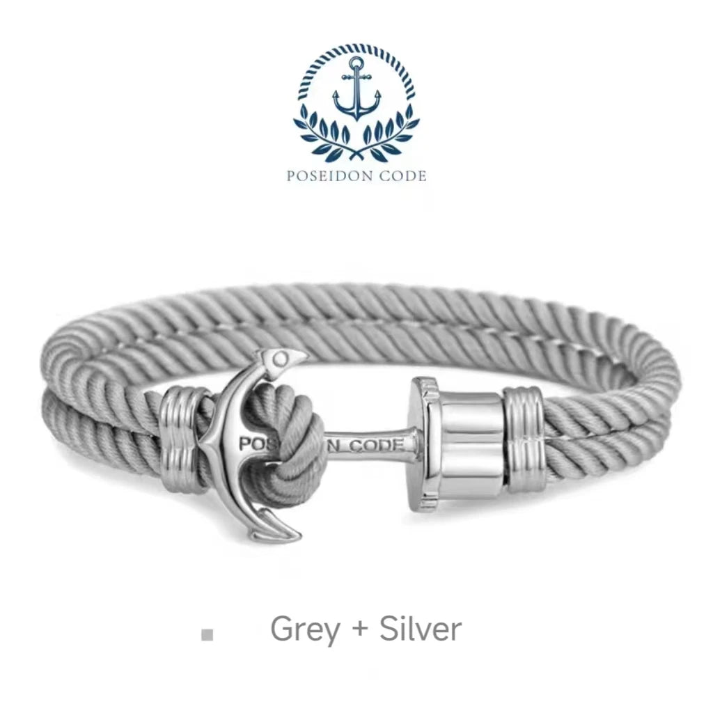 woman Stainless Steel Anchor Bracelet European and American Fashion Couple Bracelet Navy Men Personalized Nylon rope Jewelry