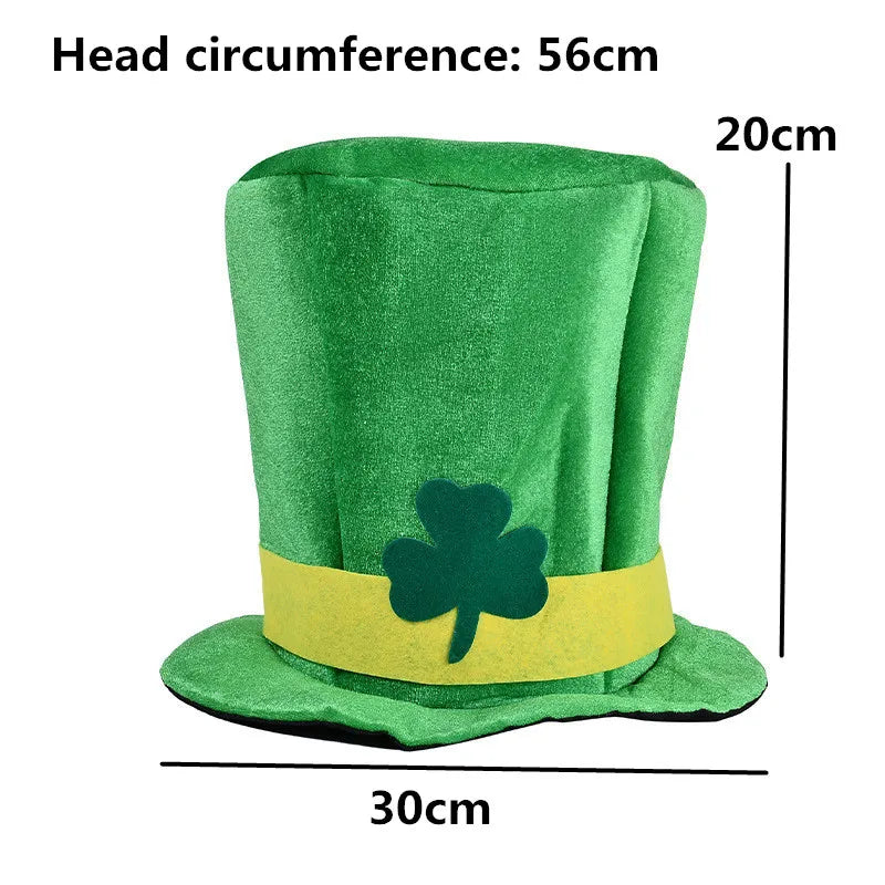 St Patrick's Day Novelty Irish Fancy Dress, Leprechaun Shamrock Pattern Hat