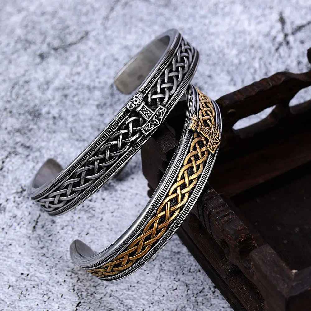 Norse Viking Rune Eagle Cuff Bracelet Stainless Steel Jewelry Celtic Knot Life Tree Wedding Bangle for Women Men SJB0391A