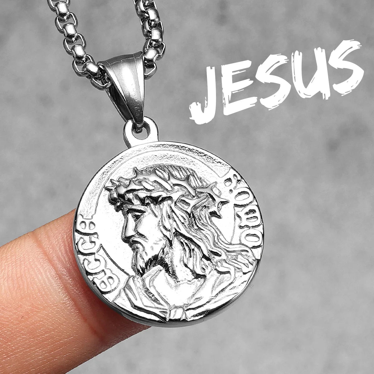 Christian Jesus Pendants 316L Stainless Steel Necklaces Men Powerful Amulet Chain Rock Punk Religion Jewelry Gift Dropshipping