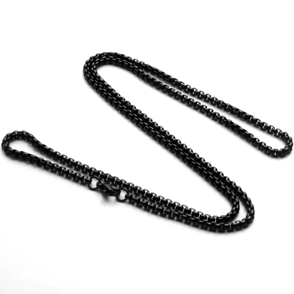 Collier chaîne en acier inoxydable pour hommes et femmes, style punk rock, simple, chaîne à maillons, ras du cou, vintage, tendance, métal solide, vente en gros