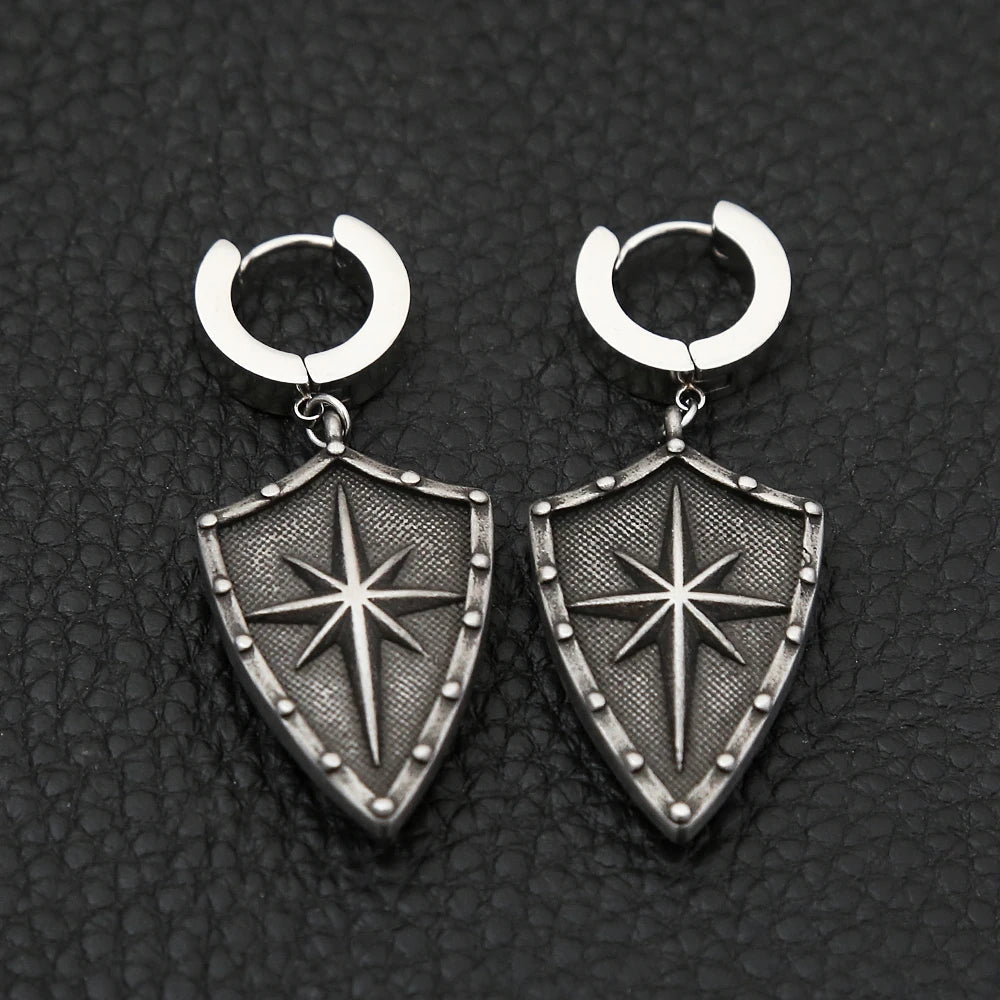 Punk Vintage Domineering Black Skull Earrings For Men Women Stainless Steel Biker Hip Hop Skeleton Earrings Jewelry Accessories