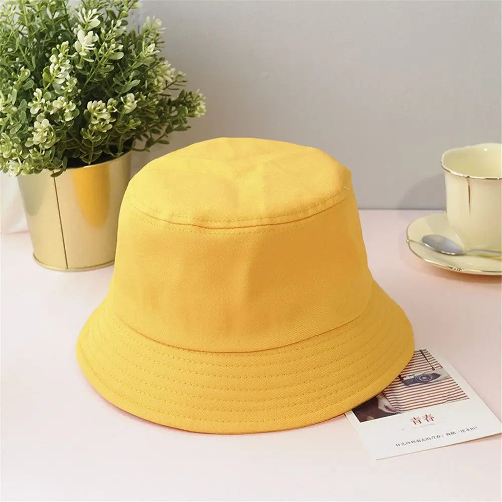 Chapeau de seau pliable d'été en coton unisexe pour femmes, chapeau de protection solaire d'extérieur, casquette de chasse de pêche de couleur pure, chapeau de bassin pour hommes, casquette de plage