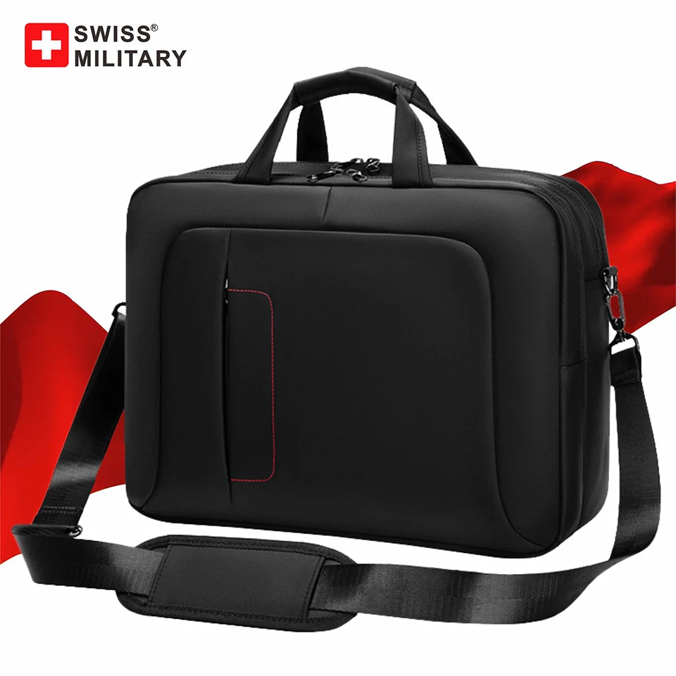 SWISS MILITARY Men's Handbag Business Crossbody Bag New Large Capacity Waterproof Briefcase 16 " Laptop Bag Portable Office Bag