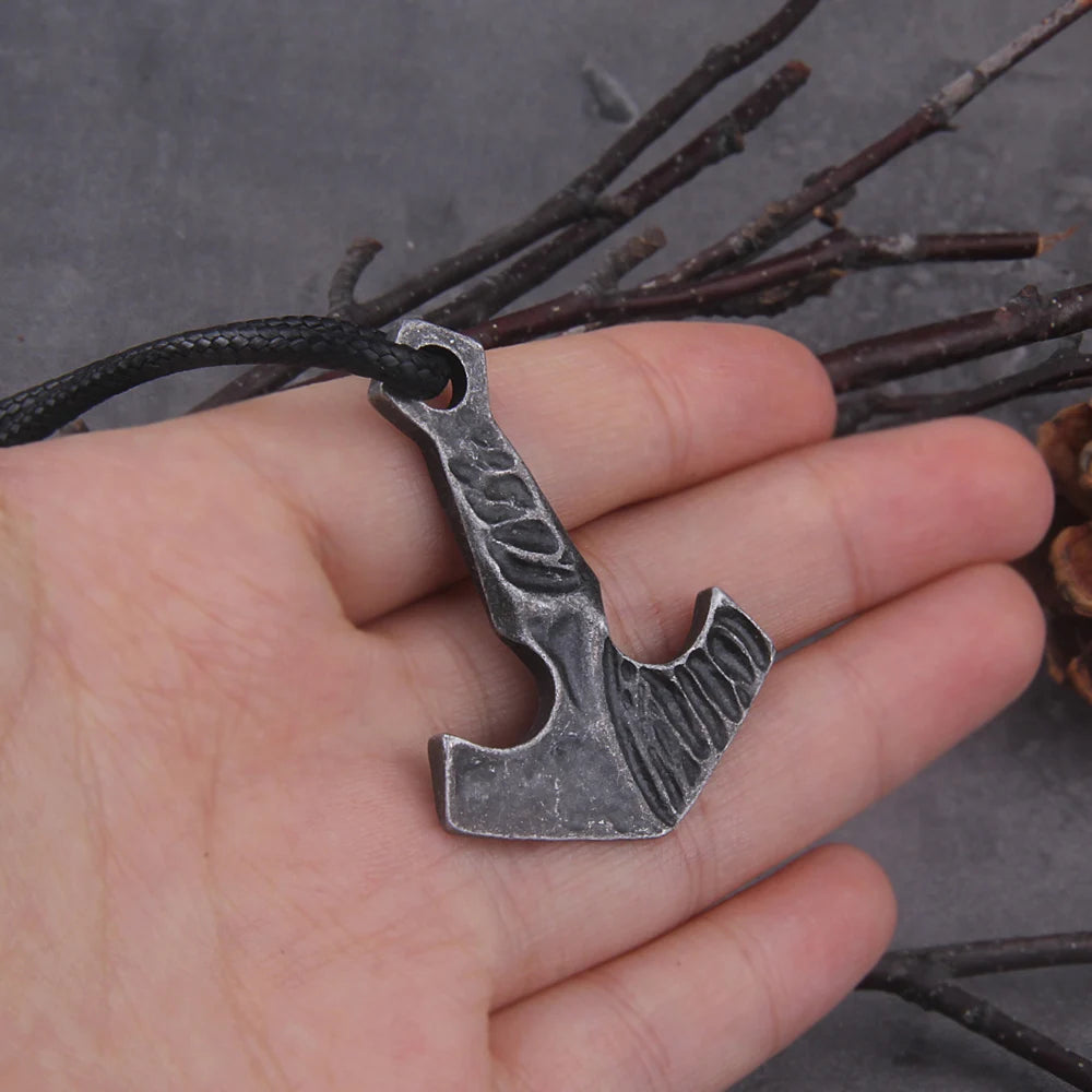 thor's hammer mjolnir pendant necklace viking scandinavian norse viking necklace with chain