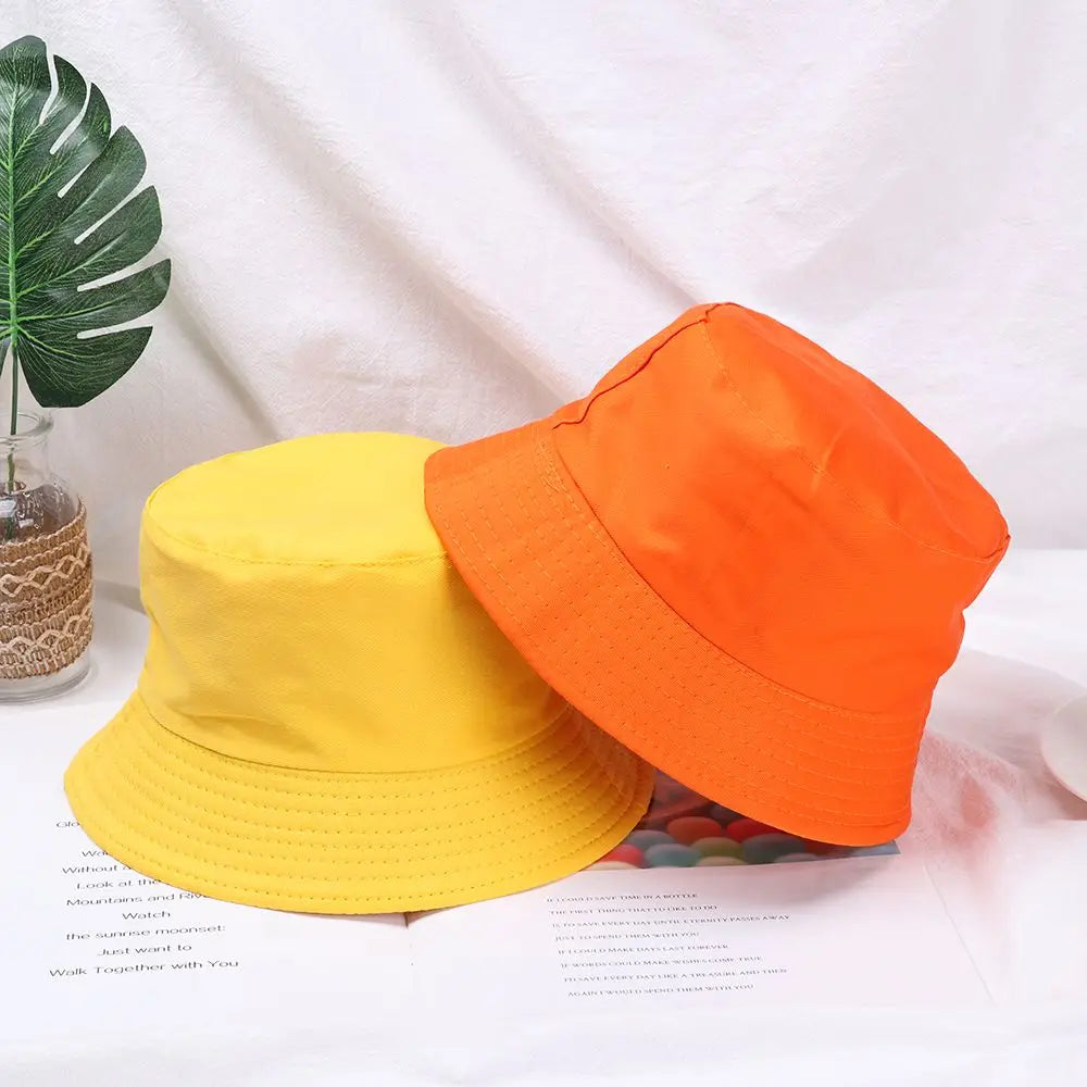 Chapeau de seau pliable d'été en coton unisexe pour femmes, chapeau de protection solaire d'extérieur, casquette de chasse de pêche de couleur pure, chapeau de bassin pour hommes, casquette de plage