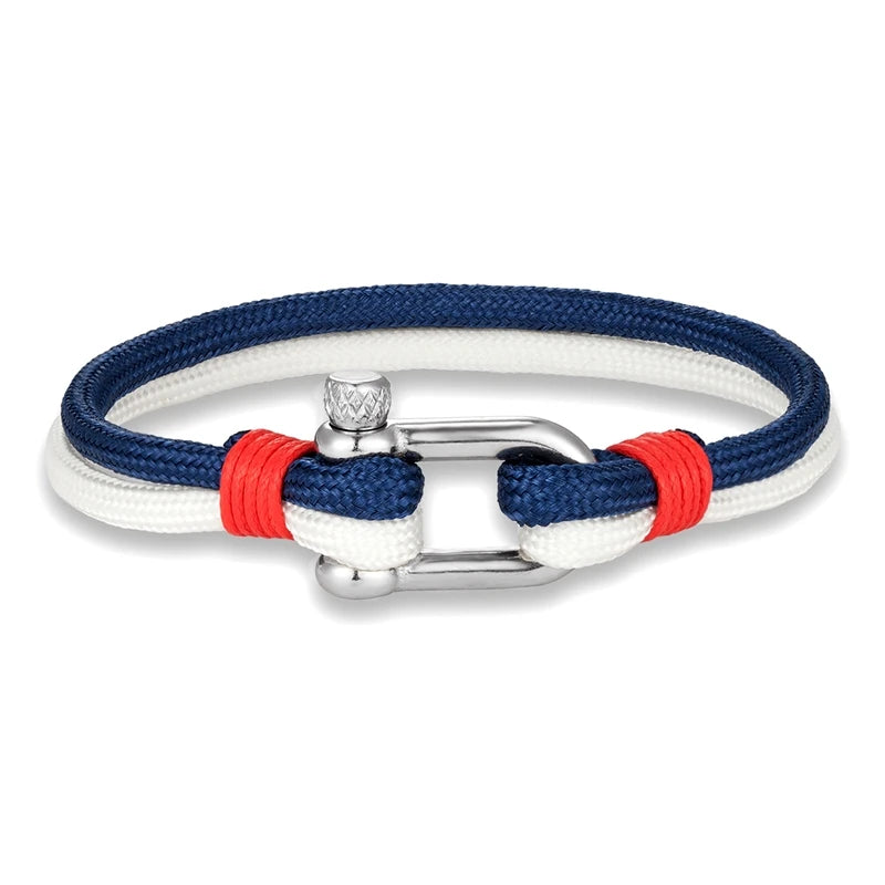 Navy Style Sport Camping Paracord Survival Bracelet Men Women With Stainless Steel U-Shape Shackle Buckle Nautical Jewelry Gifts