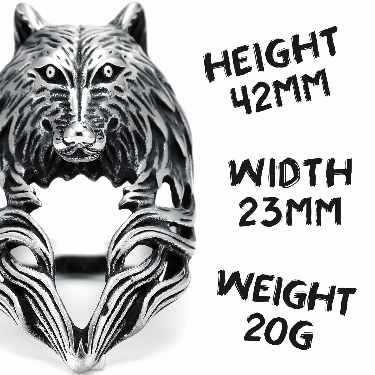 Fox Rings 316L Stainless Steel Men Elegant Forest Canine Rock Rap Hiphop for Biker Male Boyfriend Jewelry Best Gift Wholesale