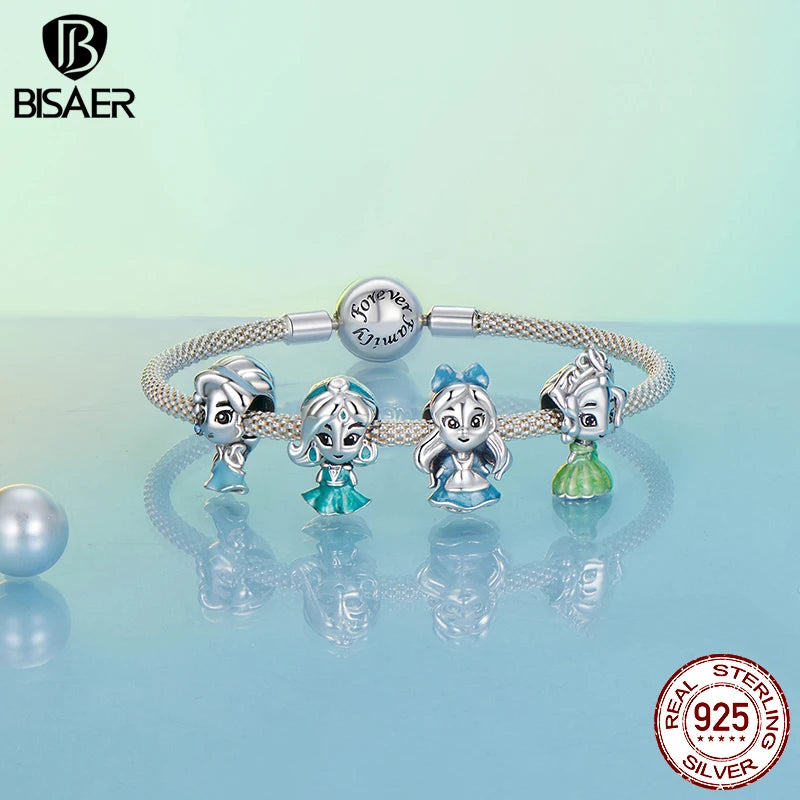 BISAER 925 Sterling Silver Dreamlike Fairytale Princess Charm Pumpkin Carriage Bead Fit Women DIY Bracelet Fine Jewelry Gift