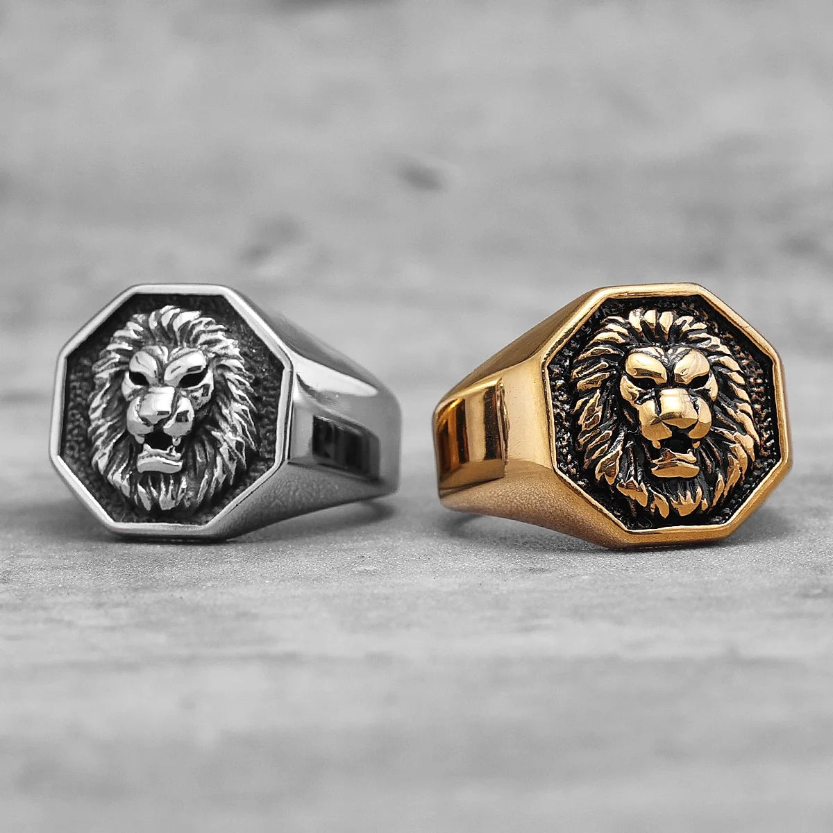 Lion King Animal Stainless Steel Mens Womens Rings Punk Trendy Unique for Couple Male Biker Jewelry Creativity Gift Wholesale