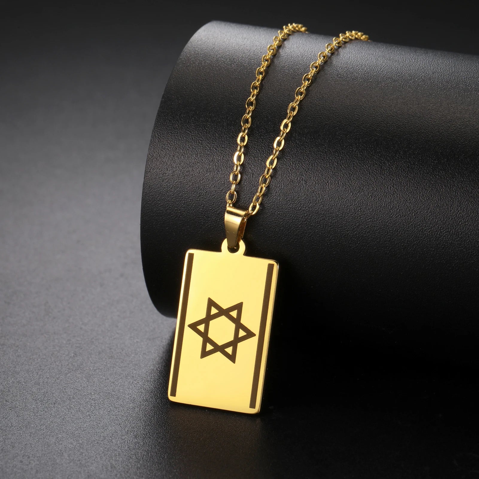 Dreamtimes Star of David Necklace for Men Women Israel Jewish Six-pointed Star Stainless Steel Pendant Vintage Jewelry