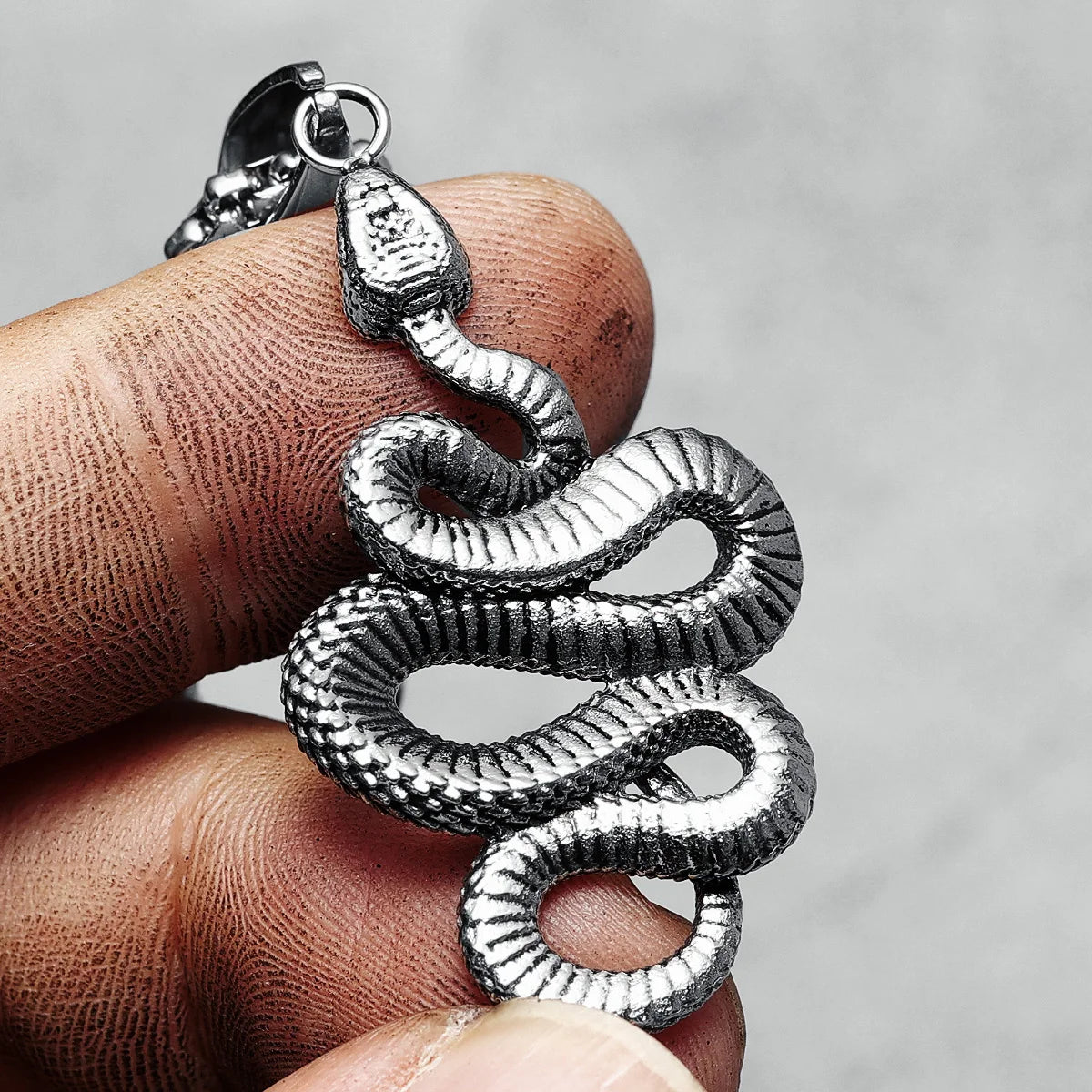 Snakes Pendants Men Simple Python Cobra Necklaces 316L Stainless Steel Men Chain Rap Rock Punk for Friend Male Jewelry Best Gift