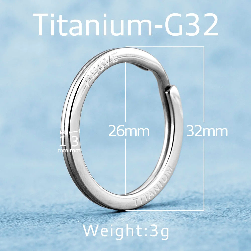 Luxury Titanium Keyring Brass Zirconium Stainless Steel High Grade Key Arc Rings Holder EDC Car Keychain Buckle for Accessories