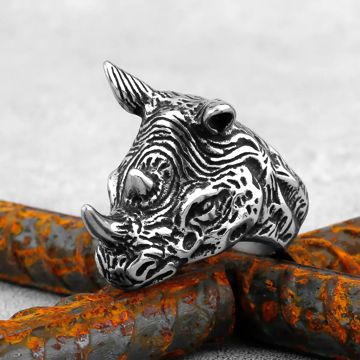 Totenkopf/Tiere Gothic Punk Satanischer Teufel Ring Vintage Steampunk Herren Edelstahl Wikinger Ring Hiphop Motorrad Biker Schmuck