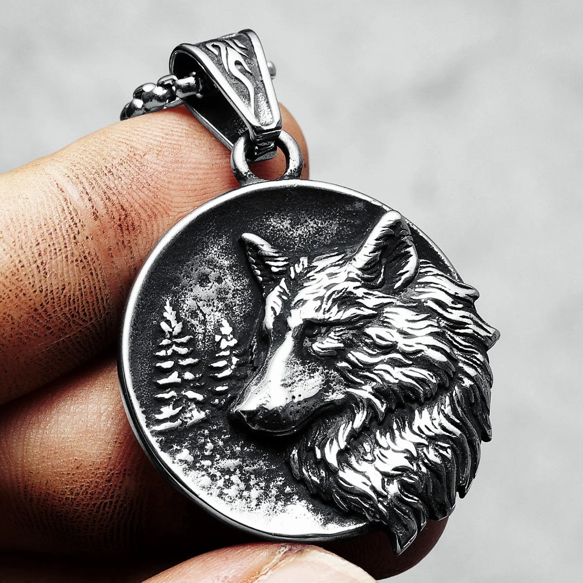 Majestic Lion Necklaces 316L Stainless Steel Wolf Clan Men Pendants Wild Chains Rock Punk for Boyfriend Male Jewelry Best Gift