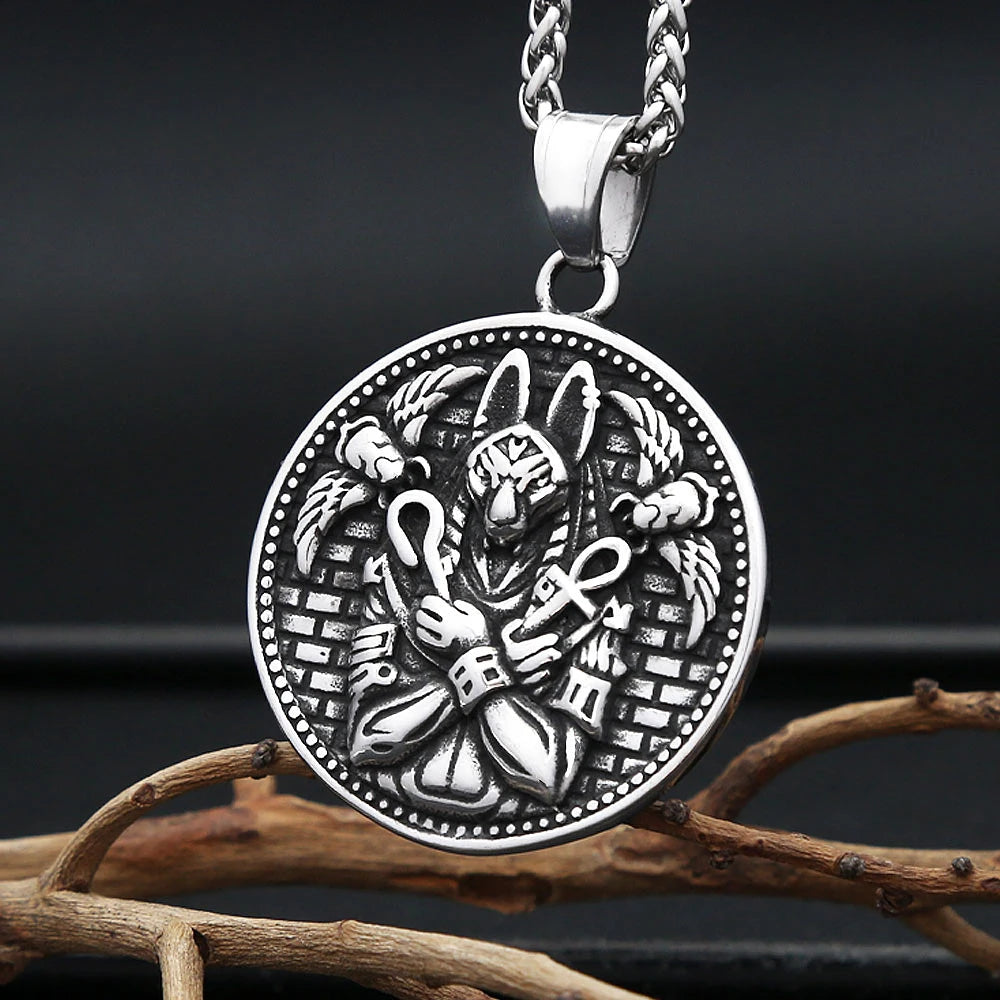 New Design Stainless Steel Anubis Pendant Necklace Vintage Fashion Egyptian Amulet Necklaces For Men Women Mythology Jewelry