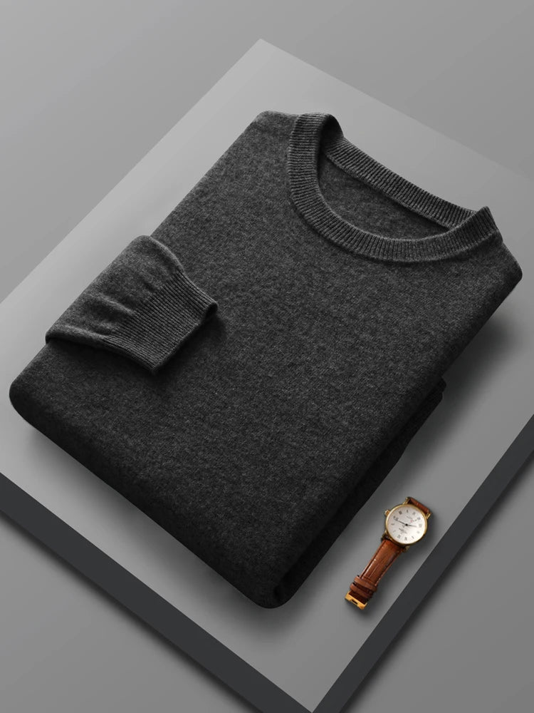 Spring Autumn 100% Merino Wool Pullover Sweater Men O-neck Long Sleeve Cashmere Knitwear Pullover  Female Clothing Grace Tops