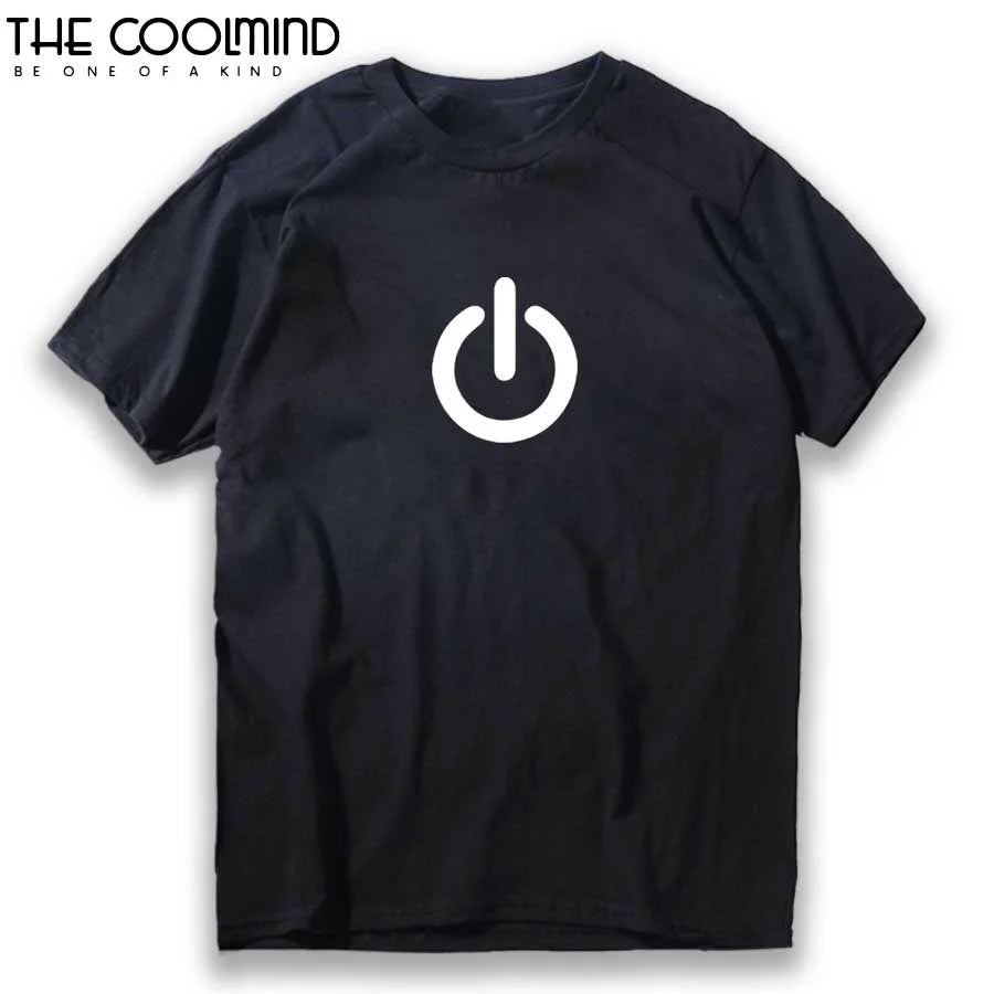 COOLMIND 100% algodón suelto fresco divertido manga corta hombres camiseta casual skate cuello redondo camiseta hombres verano camiseta tops camisetas